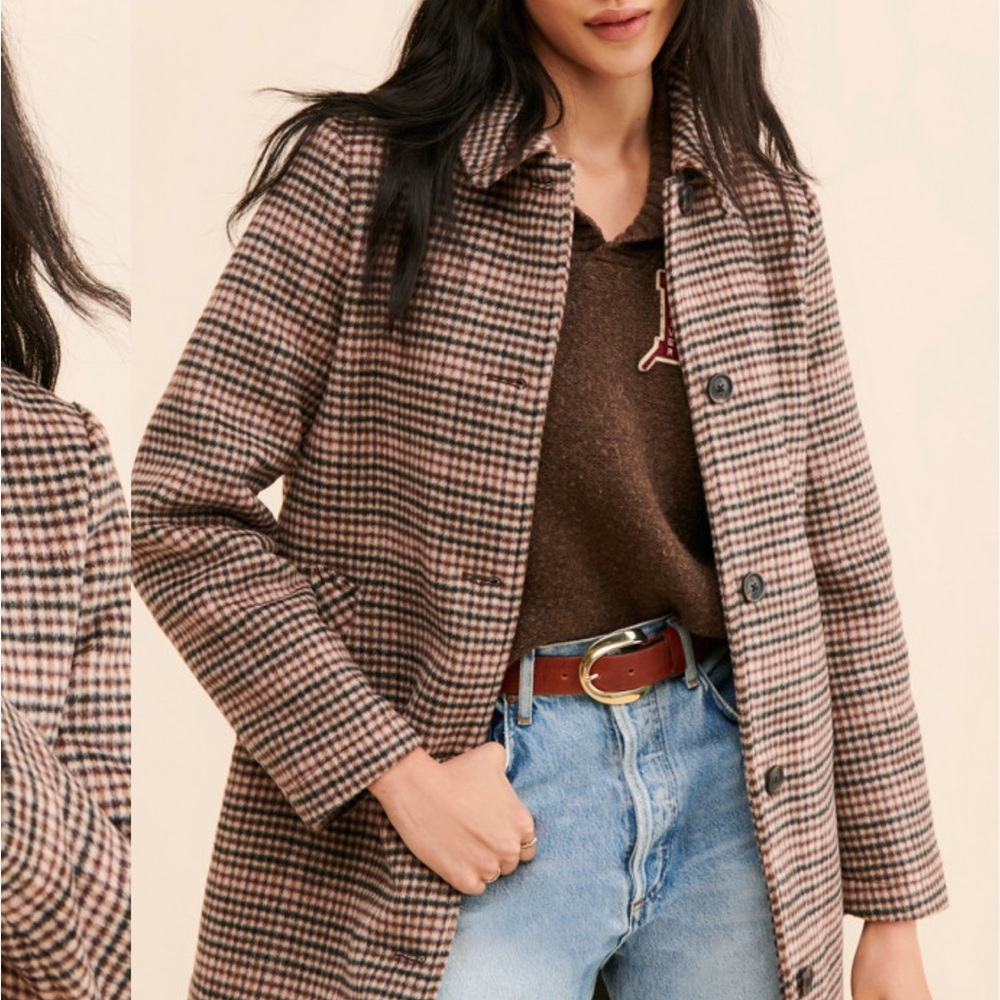 Scotch & Soda Brown Plaid Wool Coat - Picture 4 of 11